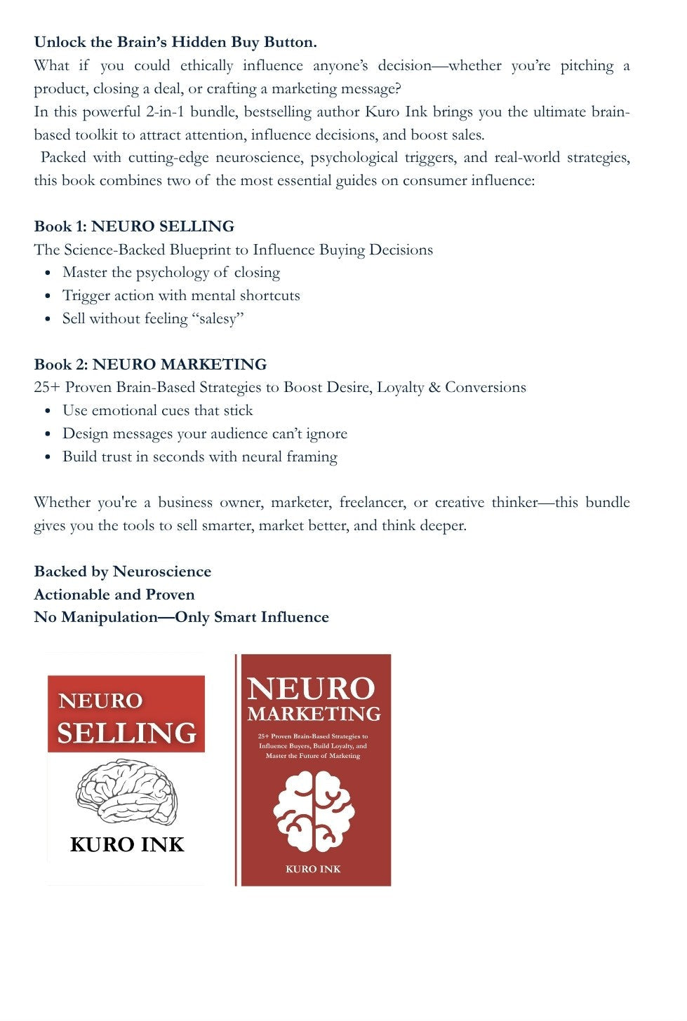 NEURO INFLUENCE MASTERY: The Ultimate 2-in-1 Brain Toolkit  Includes Neuro Marketing + Neuro Selling for Business Owners, Marketers & Sales Pros